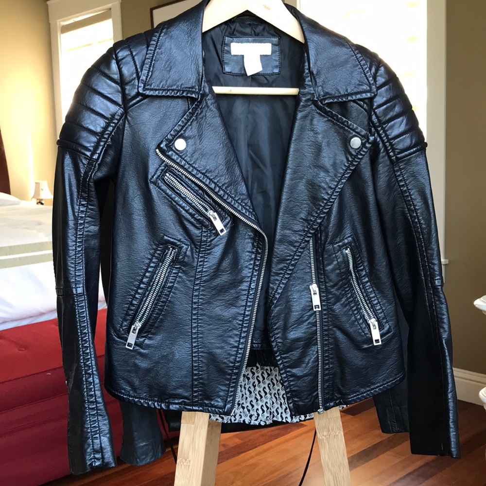 Faux leather jacket, size 2